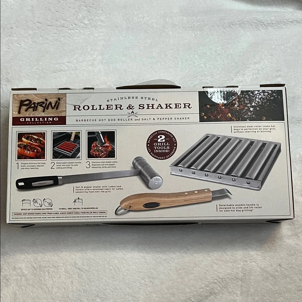 Stainless Steel Roller & Shaker Set - Silver NIP - Picture 2 of 6